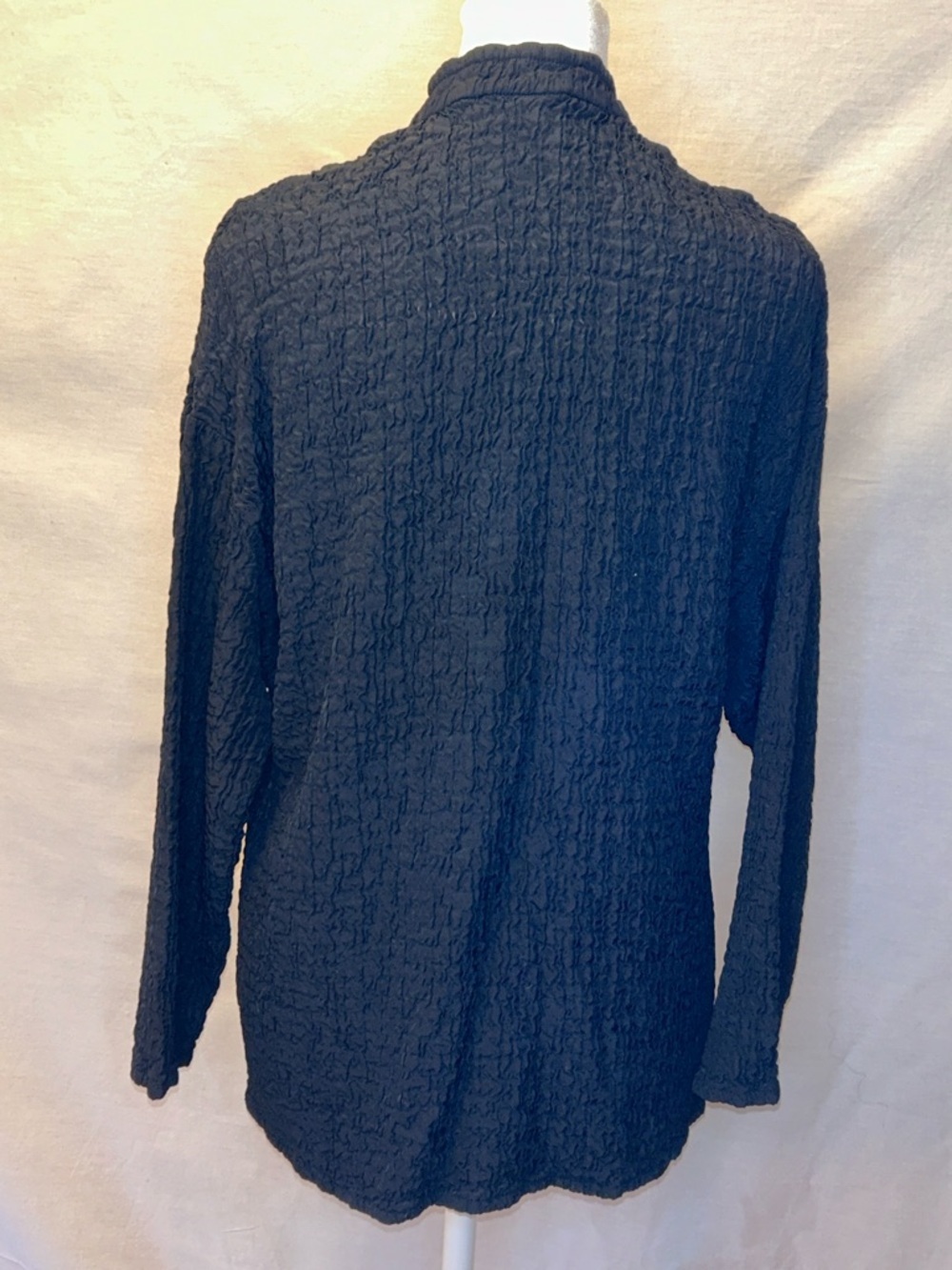 Eileen Fisher Textured Black Jacket Top – Italian Fabric | USA Made | Size Large - Picture 7 of 10